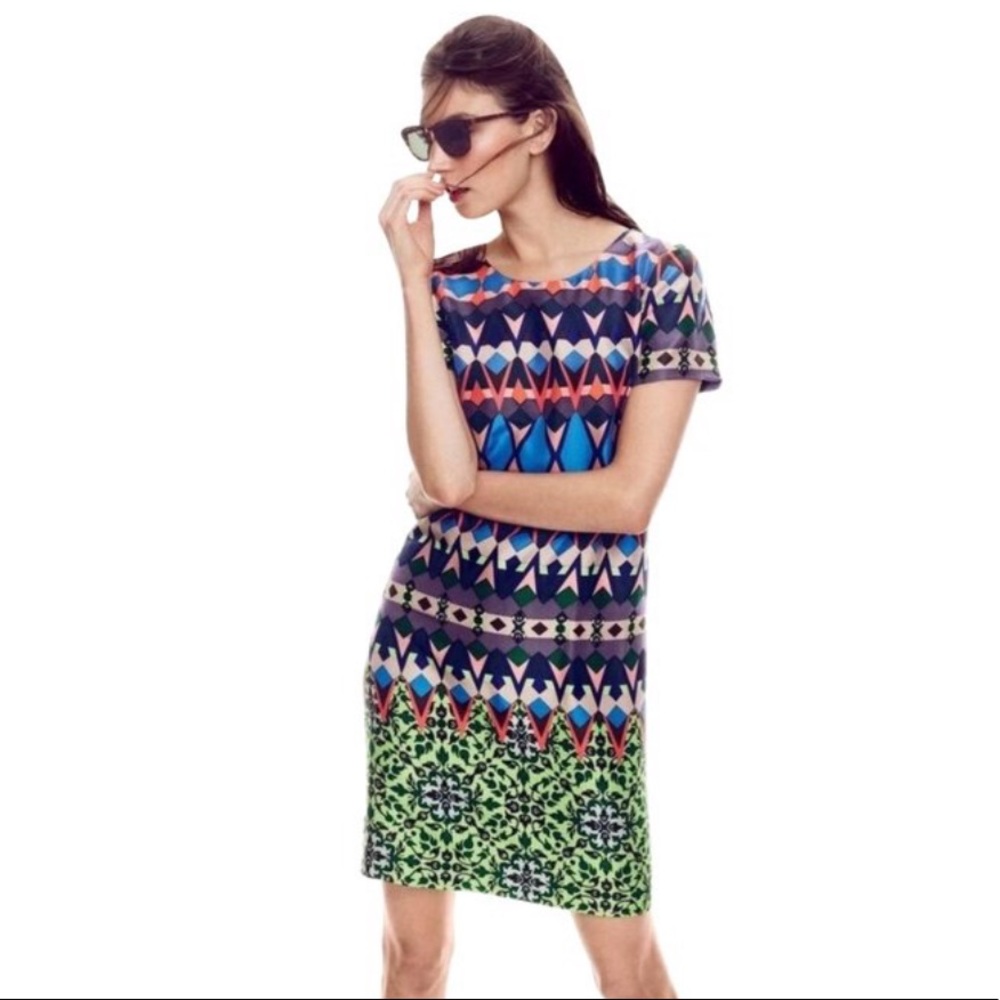 J.crew Gemstone floral silk dress